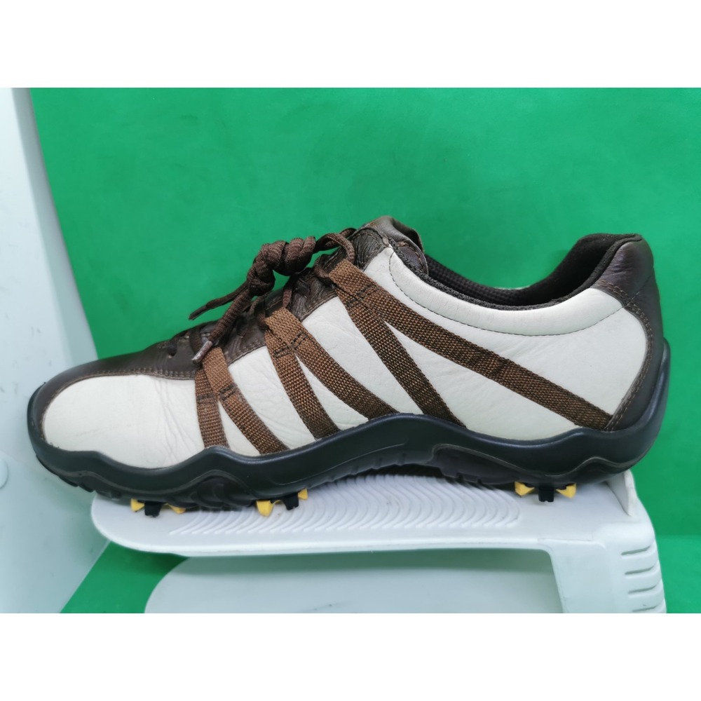Ecco Golf Cas Cool Mens Brown Classic Leather Comfort Shoes spike Size 8.5/ 42 - Picture 14 of 16